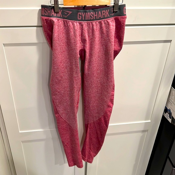 Gymshark Flex Leggings Size Medium Pink with Grey - Picture 2 of 7